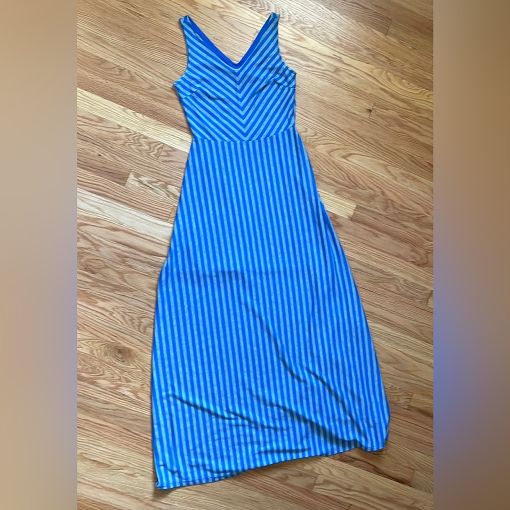 LAST CHANCE! 🎈TULLE from ModCloth Women’s Blue/Gray Stripe Maxi Dress M